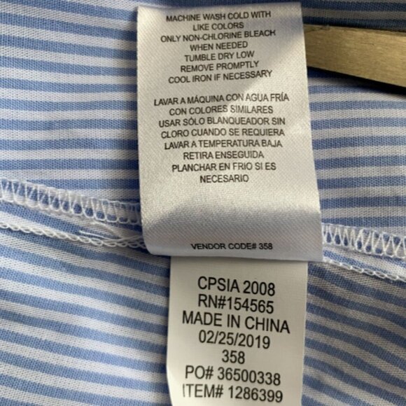 NWT - BCBGirls Pinstripe Blue White Cold Shoulder Dress Sz 16 #92F - Picture 10 of 10